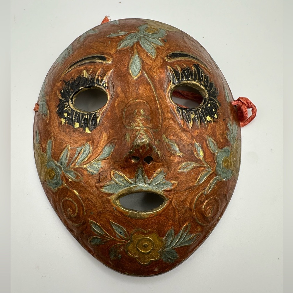 Solid Brass Face Mask Wall Decor Mardi Gras Drama Theater Made in India